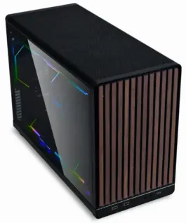 Alternative view of Кутия за компютър Lian Li DAN A3-mATX Wood Edition Black, Tempered Glass, Micro Tower