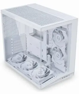 Alternative view of Кутия за компютър Lian Li O11 Dynamic Mini V2 Flow + 5 Вентилатора, Mini-Tower - White