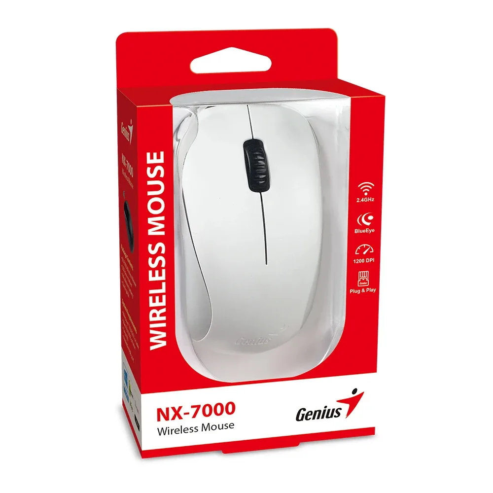 Genius безжична мишка Wireless Mouse - NX-7000 White - 2.4GHz - Image 96