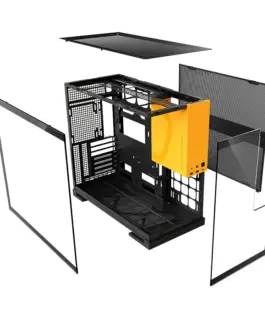Geometric Future кутия Case EATX – Model 5 Black/Yellow – 5 x 140 mm aRGB fans