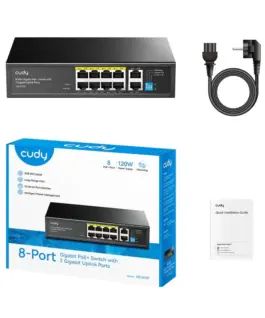 Alternative view of Суич Cudy GS1010P V3.0 , 8-портов 10/100/1000 Mbps RJ 45, 2xUplink порта - Черен