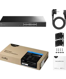 Alternative view of Суич  Cudy GS1016L, 16x порта, 10/100/1000, метален, за 19" шкаф