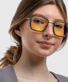 Геймърски очила GUNNAR Fallout Vault 33 Gunmetal/Olive - Amber