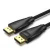 Vention кабел Display Port 1.4 DP M / M 8K 1.5m - Cotton Braided Black - HCCBG