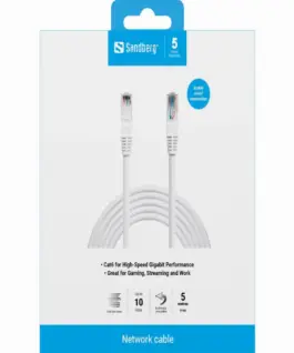 МРЕЖОВ КАБЕЛ SANDBERG UTP Cat6 – 5m – White – PN