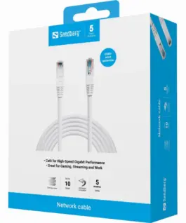 МРЕЖОВ КАБЕЛ SANDBERG UTP Cat6 – 5m – White – PN