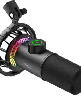 Alternative view of Настолен микрофон FIFINE K658 Dynamic RGB - Black