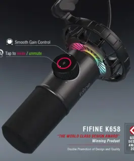 Настолен микрофон FIFINE K658 Dynamic RGB - Black