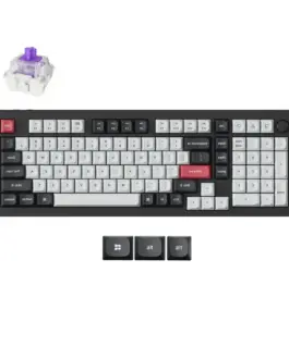 Механична клавиатура Keychron Q5 HE QMK Carbon Black - Gateron Double-Rail Magnetic Nebula
