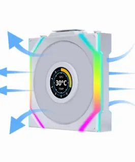 Alternative view of Вентилатор Lian Li UNI FAN SL Wireless LCD Reverse Blade ARGB PWM - 120 mm Бял