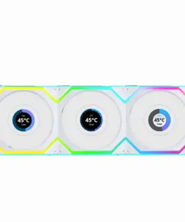 Вентилатори 3бр Lian Li UNI FAN SL Wireless LCD ARGB PWM - 120 mm Бели