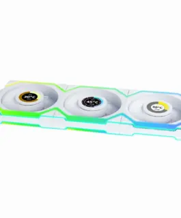 Alternative view of Вентилатори 3бр Lian Li UNI FAN SL Wireless LCD Reverse Blade ARGB PWM - 120 mm Бели