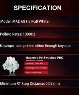 Madlions професионална геймърска механична клавиатура Professional Gaming Mechanical Keyboard MAD 68 HE RGB – 1K