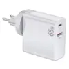 Makki Универсално зарядно за стена Charger Wall GaN - USB Type-C/A 65W White -