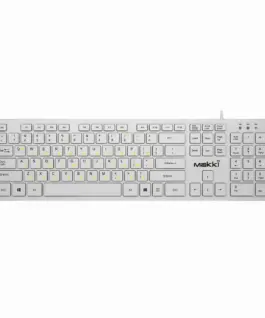 Alternative view of Makki нископрофилна кирилизирана клавиатура Keyboard USB BG - Low profile Chocolate - KB-C14 White