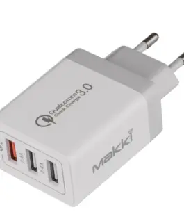 Makki бързо зарядно Fast Charger - QC3.0+2xUSB 30W White - MAKKI-QC30W3