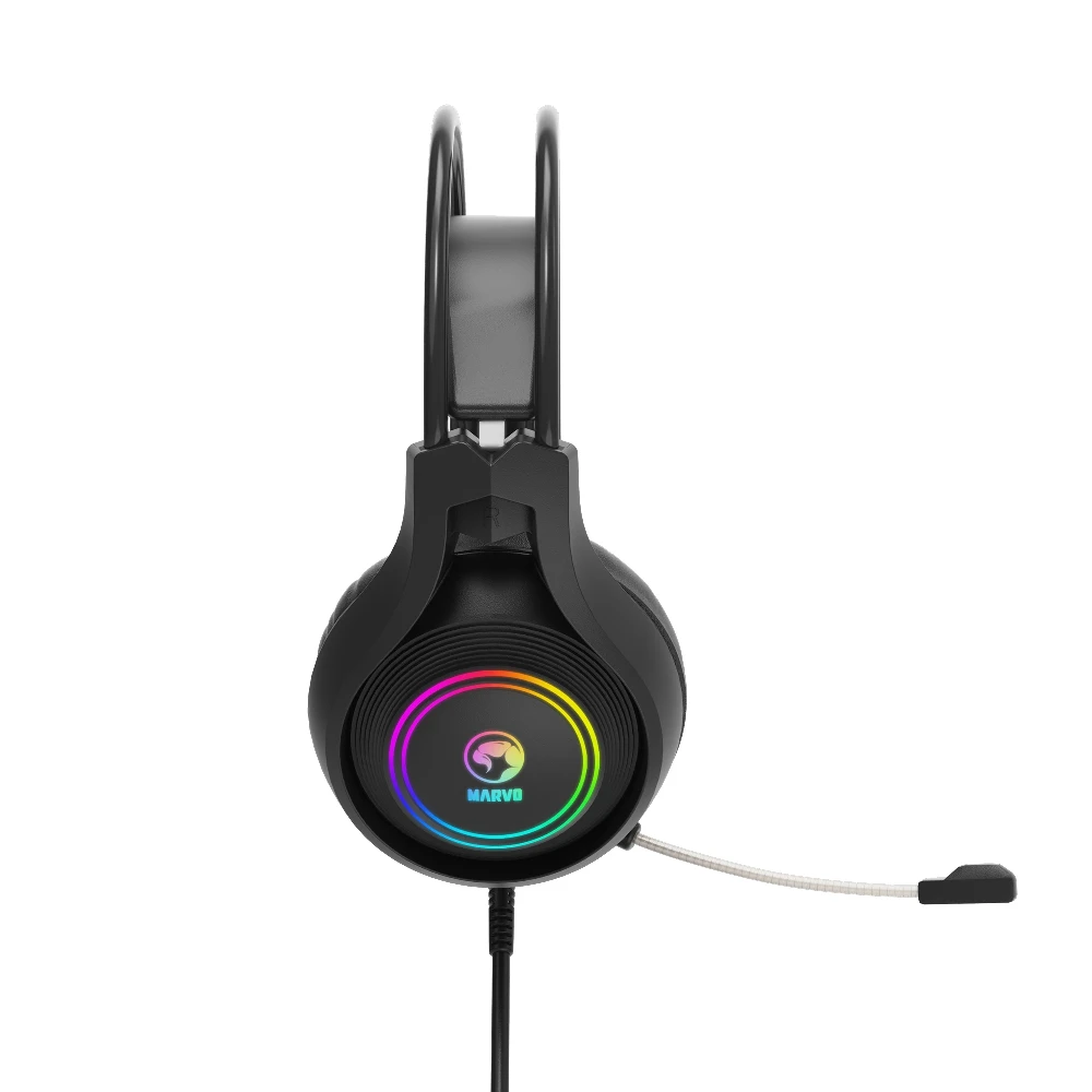 Marvo Геймърски слушалки Gaming Headphones HG8921 - 50mm, USB, RGB - MARVO-HG8921 - Image 5