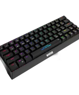 Alternative view of Marvo безжична механична геймърска клавиатура Wireless Gaming Mechanical keyboard Hecate 61WR Black - KG962W-R - Bluetooth 5.0, 63 keys