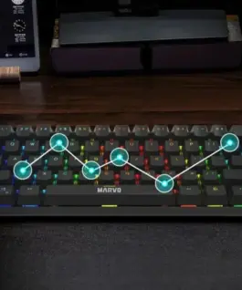 Marvo механична геймърска клавиатура Gaming Mechanical keyboard Saber 61 KG933G White – 61 keys