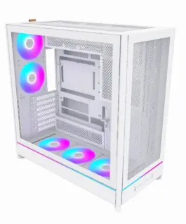 Alternative view of Montech кутия Case ATX - HS01 PRO (W) - 5 x 120 mm ARGB Fans, USB-C, White