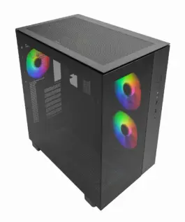 Alternative view of Montech кутия KING 65 Pro, Dual Chamber Mid-tower Case, 3 ARGB Fans, Black