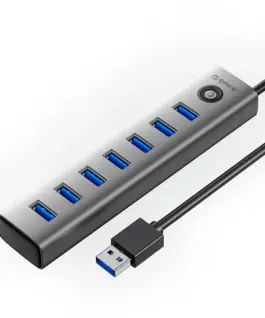 Orico хъб USB3.0 HUB 7 port Black - CL7U-U3-10-GY-BP