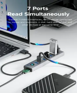 Orico хъб USB3.0 HUB 7 port Black – CL7U-U3-10-GY-BP