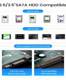 Orico докинг станция Storage – HDD/SSD Dock – 2 BAY Offline Clone 2.5/3.5 USB-C/USB-A –