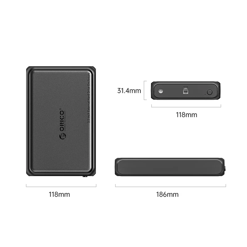 Orico кутия за диск Storage - Case - 3.5 inch USB-A black - DDL35-U3-EU-BK - Image 2