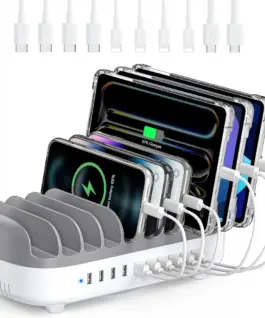 Alternative view of Orico зарядна станция за мобилни устройства Charger Station 220V - 10 x USB 120W white - DUK-10P-EU-WH