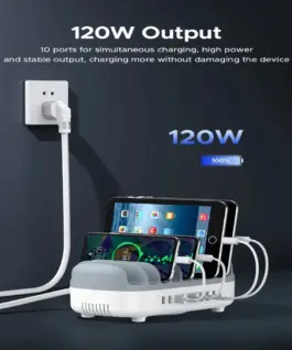 Orico зарядна станция за мобилни устройства Charger Station 220V – 10 x USB 120W white –