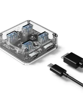 Orico хъб USB3.0 HUB 4 port transparent