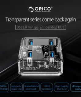 Orico хъб USB3.0 HUB 4 port transparent