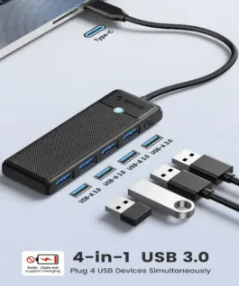 Alternative view of Orico хъб USB3.1 HUB Type-C - 4 x USB3.0 - PAPW4A-C3-015-WH