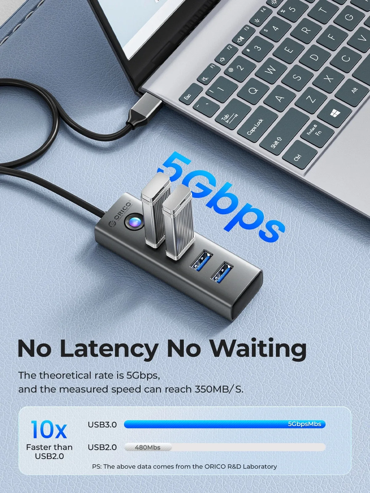 Orico хъб HUB USB3.0 4 port, Aluminium, Grey - PDD4U-U3-015-GY - Image 95