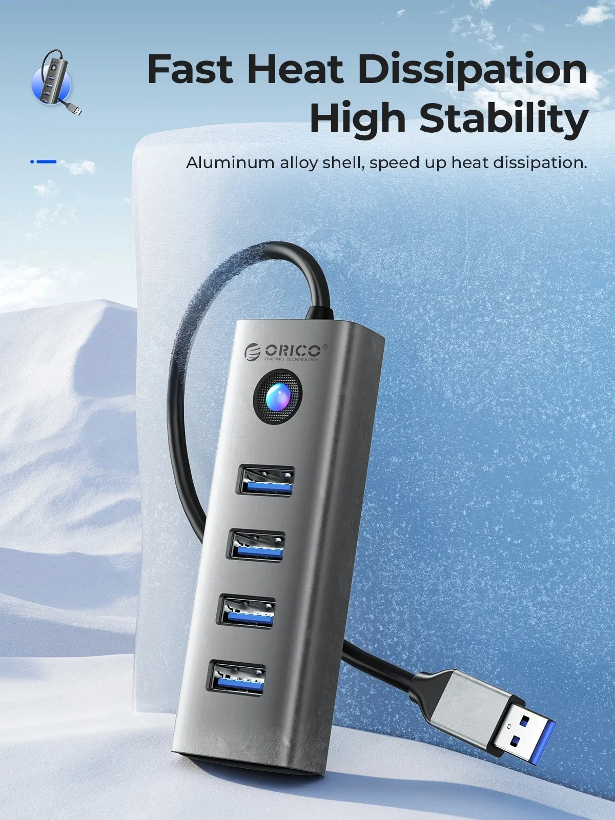 Orico хъб HUB USB3.0 4 port, Aluminium, Grey - PDD4U-U3-015-GY - Image 108