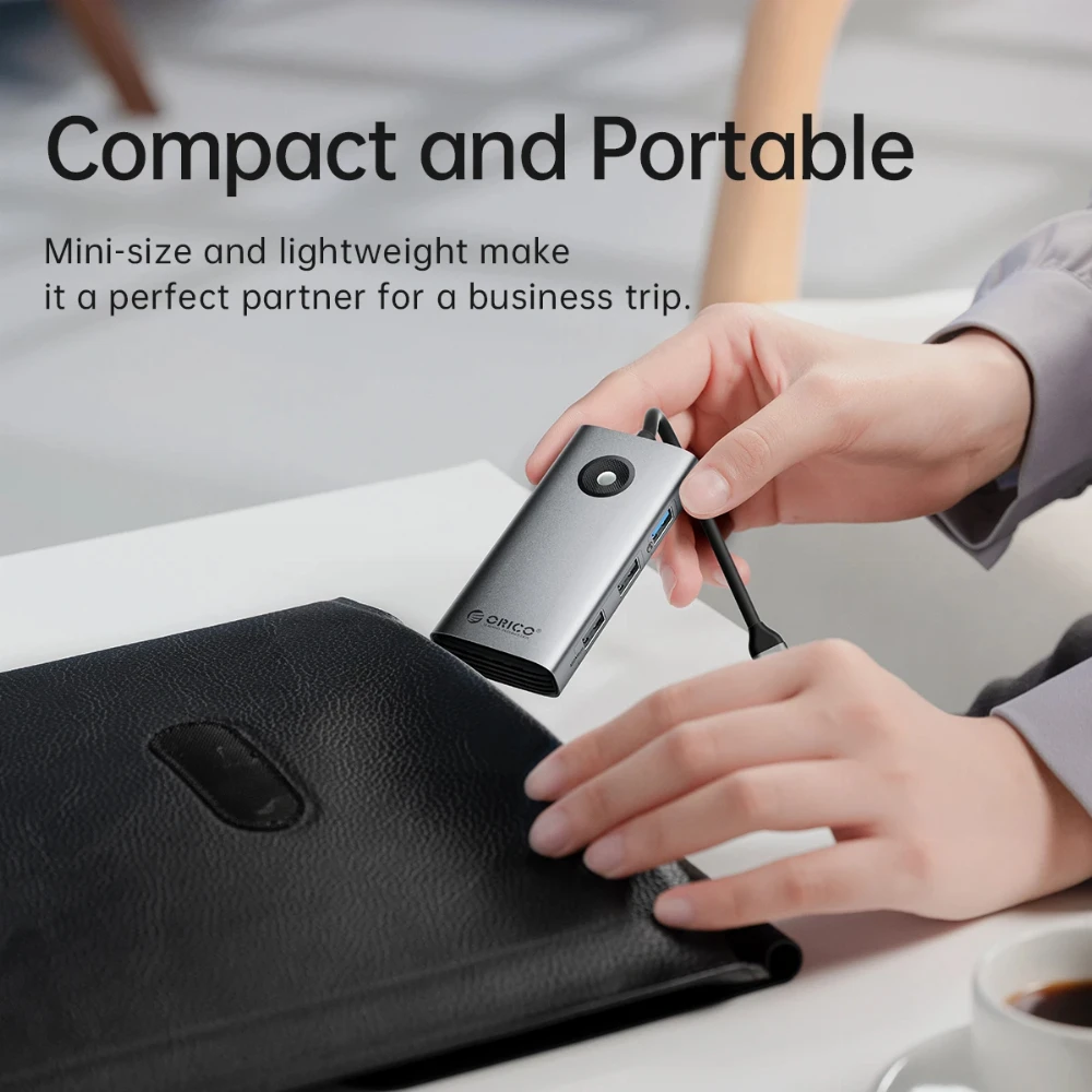 Orico докинг станция Docking Station Type-C - PW11-6PCR-GY-EP - HDMI x 1, USB-C x 1, USB3.0 x 2, USB-C PD100W x 1, LAN x 1 (1Gbps) - Image 3