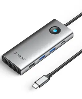 Orico докинг станция Type-C Docking Station Power Distribution 100W - HDMI Type-C x 1 USB3.0 x 2 USB 2.0 x 1 LAN 1000Mbps Gigabit VGA -