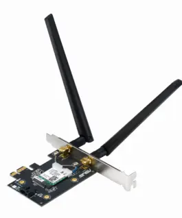 Безжичен адаптер ASUS PCE-BE6500 WiFi 7 PCI-e две външни антени и