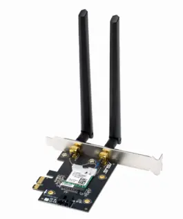 Безжичен адаптер ASUS PCE-BE6500 WiFi 7 PCI-e две външни антени и