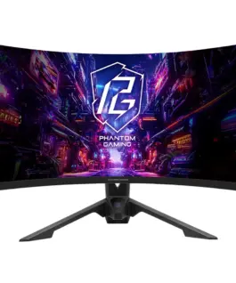 Геймърски Монитор ASRock PG34QRT2B - 34" WQHD (3440x1440) 1500R VA 180Hz 1ms