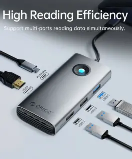 Orico докинг станция Docking Station Type-C Power Distribution 60w - PW11-5P-GY-EP - HDMI USB3.0 x1 USB2.0