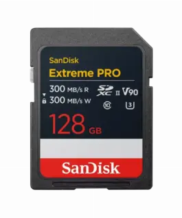 SanDisk Карта памет Extreme Pro SDXC 128GB 300MB/s and 300Mb/s Class 10 V90 UHS-II