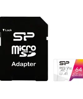 Карта памет Silicon Power Elite Colorful 64GB microSDXC Class 10 SD Adapter