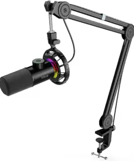 Alternative view of Микрофон със стойка FIFINE T658 Dynamic RGB - Black