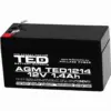 Оловна батерия TED ELECTRIC 12V / 1.4 Ah- 98/435/53 mm AGM