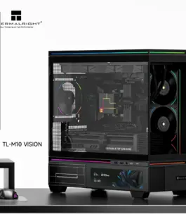 Alternative view of Thermalright кутия Case mATX - TL-M10 Vision Black - 4 x 120 mm ARGB included, 9.16 inch LCD Display, USB-C
