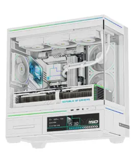 Thermalright кутия Case mATX - TL-M10 Vision White - 4 x 120 mm ARGB included 9.16 inch LCD Display