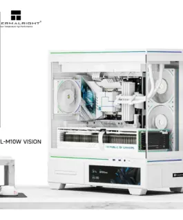 Alternative view of Thermalright кутия Case mATX - TL-M10 Vision White - 4 x 120 mm ARGB included, 9.16 inch LCD Display, USB-C