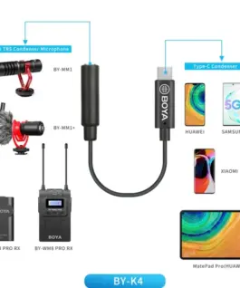 Alternative view of Адаптер BOYA 3.5mm TRS женски към USB-C мъжки, 6cm, BY-K4